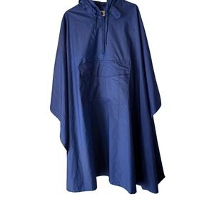 Armadillo Blue 100% Waterproof Poncho‎ Hooded Rain Gear One Size Outdoor